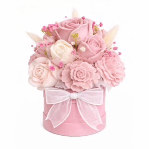 Flowerbox świece sojowe bukiet prezent dla niej handmade urodziny rocznica